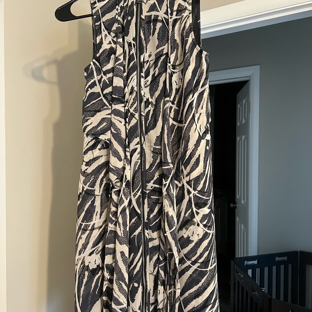 All Saints Monochrome Abstract Maxi Dress